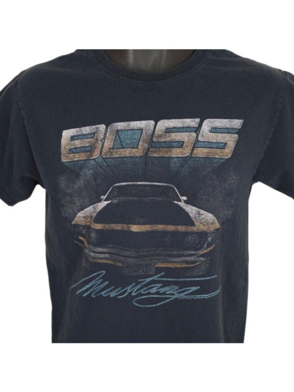 Ford Mustang Boss 302 T Shirt Mens Size XS Black Retro Trans Am Racing